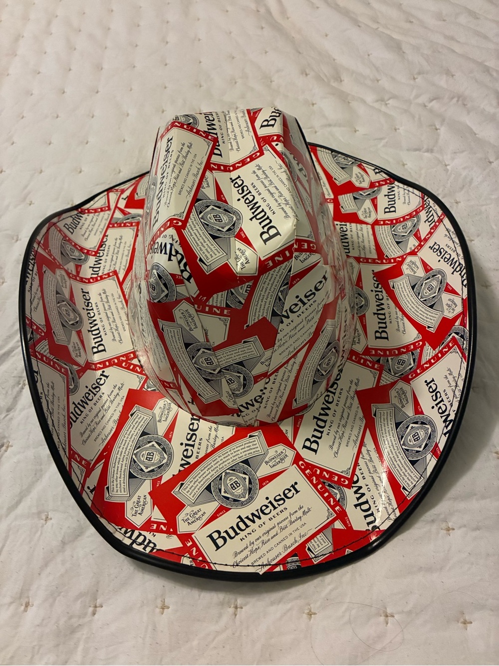 Budweiser Red, White & Black Printed Cowboy Hat